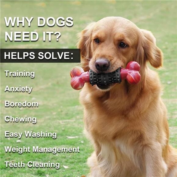 Dog Toys for Aggressive Chewers Bone Dog Toy Interactive Dog Toys for Large Dog - Picture 3 of 7